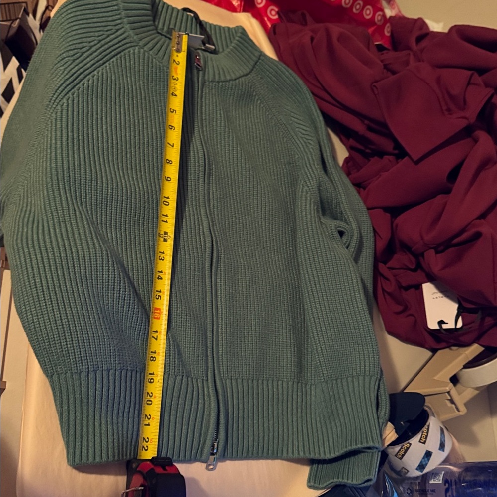 Varley Teal Zip-Up Cardigan Deep Sea - Picture 9 of 10